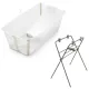 Bacia Dobrável Bebê Flexi Bath + Suporte Recém Nascido + Pernas
